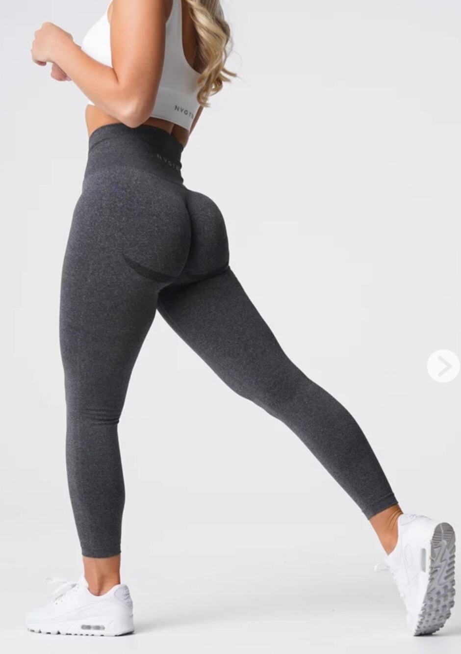 NVGTN Gray Contour Seamless High Waisted Workout Gym Leggings Size M NWT
